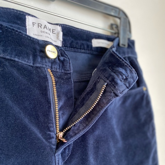 [NWoT] FRAME High Waist Straight Ankle Crop Velvet Pants - Picture 6 of 14